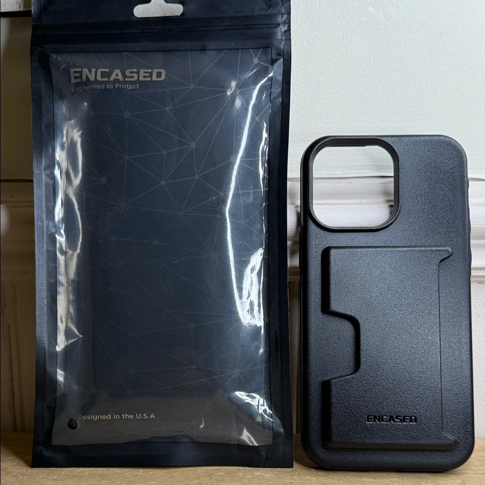 Black Phone Case with Card Holder